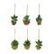 Hello Honey® 6 Pack 4" Beaded & Embroidered Potted Plant Fabric Ornaments